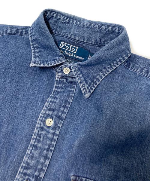 POLO RALPH LAUREN（ポロ・ラルフローレン）POLO RALPH LAUREN (ポロ・ラルフローレン) ダブルポケットデニムシャツ インディゴ サイズ:Mの古着・服飾アイテム