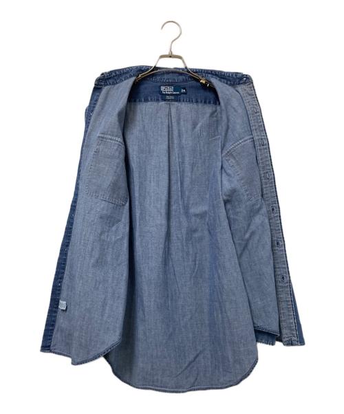 POLO RALPH LAUREN（ポロ・ラルフローレン）POLO RALPH LAUREN (ポロ・ラルフローレン) ダブルポケットデニムシャツ インディゴ サイズ:Mの古着・服飾アイテム
