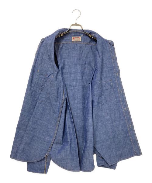 one piece of rock（ワンピースオブロック）one piece of rock (ワンピースオブロック) シャンブレーシャツ インディゴ サイズ:XLの古着・服飾アイテム