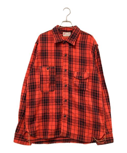 one piece of rock（ワンピースオブロック）one piece of rock (ワンピースオブロック) チェックシャツ レッド×ブラック サイズ:XLの古着・服飾アイテム