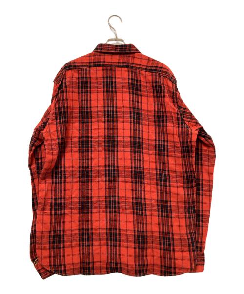 one piece of rock（ワンピースオブロック）one piece of rock (ワンピースオブロック) チェックシャツ レッド×ブラック サイズ:XLの古着・服飾アイテム