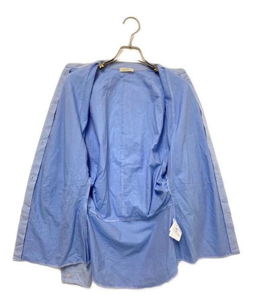 DES PRES（デ プレ）DES PRES (デ プレ) スビンコットンツイル ラグランフィットウエストブラウス ブルー サイズ:FREEの古着・服飾アイテム