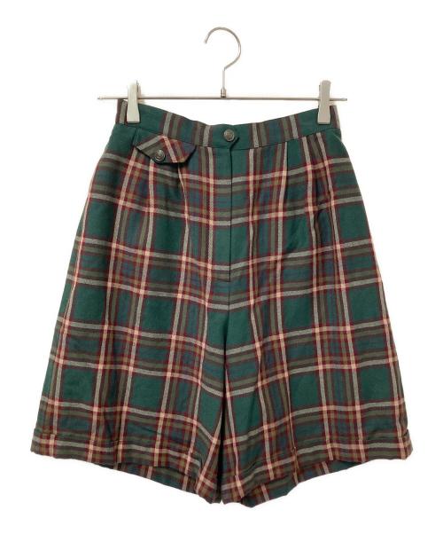 Burberry's（バーバリーズ）Burberry's (バーバリーズ) チェックハーフパンツ グリーン×レッド サイズ:160Aの古着・服飾アイテム