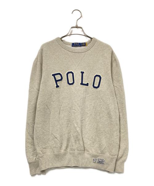 POLO RALPH LAUREN（ポロ・ラルフローレン）POLO RALPH LAUREN (ポロ・ラルフローレン) クルーネックスウェット ベージュ サイズ:Sの古着・服飾アイテム