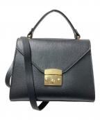 CAMELIA ROMAカメリアローマ）の古着「LEATHER HANDBAG」｜ブラック