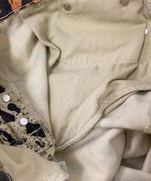 stussy（ステューシー）stussy (ステューシー) STENCIL CANVAS BIG OL JEANS オレンジ×ベージュ サイズ:32の古着・服飾アイテム