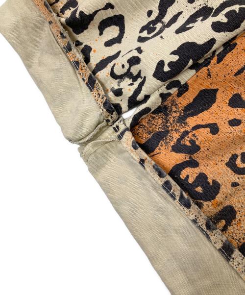 stussy（ステューシー）stussy (ステューシー) STENCIL CANVAS BIG OL JEANS オレンジ×ベージュ サイズ:32の古着・服飾アイテム