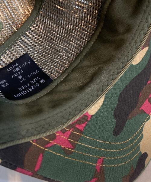 Hysteric Glamour（ヒステリックグラマー）Hysteric Glamour (ヒステリックグラマー) WOODLAND HYS メッシュキャップ グリーン×ピンクの古着・服飾アイテム