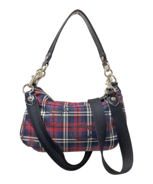COACH（コーチ）COACH (コーチ) POPPY チェック 2way ショルダーバッグ レッド×ネイビー サイズ:下記参照の古着・服飾アイテム