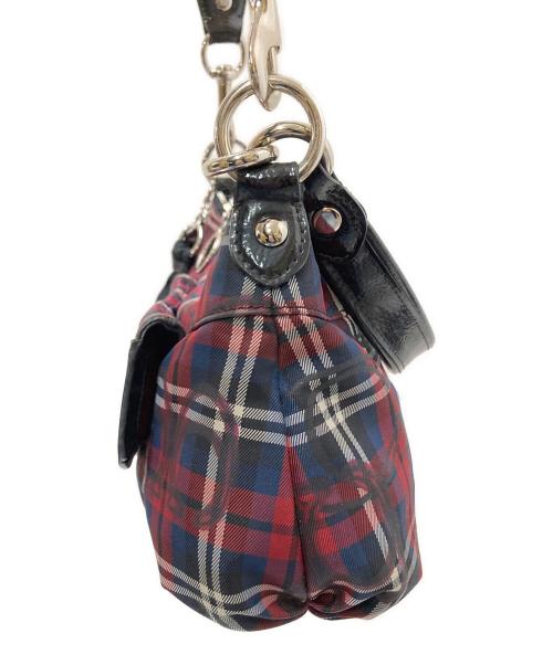 COACH（コーチ）COACH (コーチ) POPPY チェック 2way ショルダーバッグ レッド×ネイビー サイズ:下記参照の古着・服飾アイテム