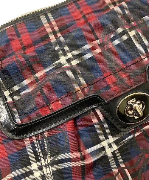 COACH（コーチ）COACH (コーチ) POPPY チェック 2way ショルダーバッグ レッド×ネイビー サイズ:下記参照の古着・服飾アイテム