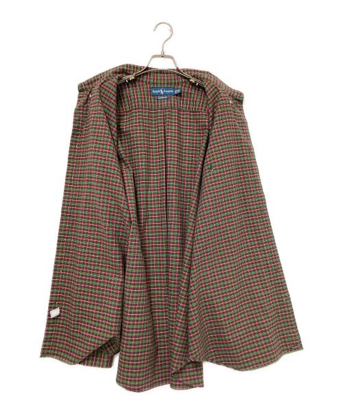 RALPH LAUREN（ラルフローレン）RALPH LAUREN (ラルフローレン) チェックシャツ レッド×グリーン サイズ:2XBの古着・服飾アイテム