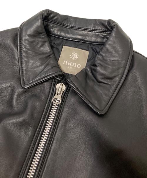 nano&co（ナノアンドコー）nano&co (ナノアンドコー) シープレザーシングルジャケット ブラック サイズ:Mの古着・服飾アイテム