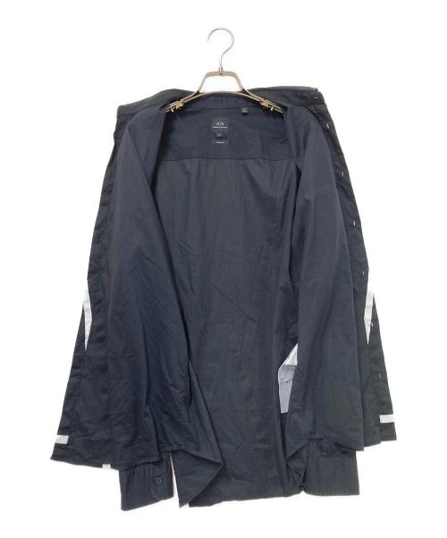ARMANI EXCHANGE（アルマーニ エクスチェンジ）ARMANI EXCHANGE (アルマーニ エクスチェンジ) ラインデザインシャツ ブラック×ホワイト サイズ:Mの古着・服飾アイテム
