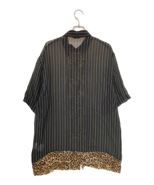DRIES VAN NOTEN（ドリスヴァンノッテン）DRIES VAN NOTEN (ドリスヴァンノッテン) 切替ストライプシャツ ベージュ×ブラック サイズ:48の古着・服飾アイテム