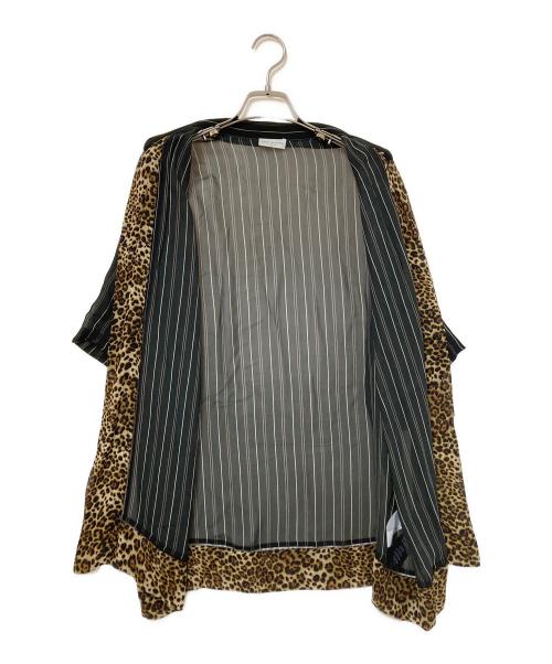 DRIES VAN NOTEN（ドリスヴァンノッテン）DRIES VAN NOTEN (ドリスヴァンノッテン) 切替ストライプシャツ ベージュ×ブラック サイズ:48の古着・服飾アイテム