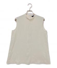 theory（セオリー）の古着「Satin Crepe Stand Collar Top」｜ベージュ