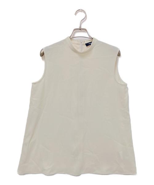 theory（セオリー）theory (セオリー) Satin Crepe Stand Collar Top ベージュ サイズ:Pの古着・服飾アイテム