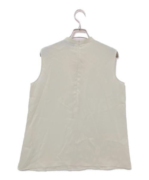 theory（セオリー）theory (セオリー) Satin Crepe Stand Collar Top ベージュ サイズ:Pの古着・服飾アイテム