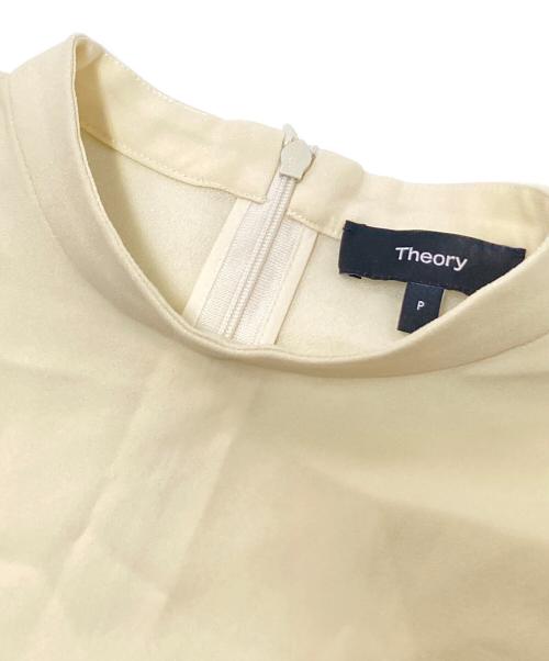 theory（セオリー）theory (セオリー) Satin Crepe Stand Collar Top ベージュ サイズ:Pの古着・服飾アイテム