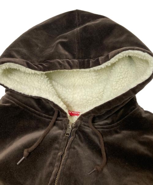 SUPREME（シュプリーム）SUPREME (シュプリーム) Studded Velvet Hooded Work Jacket ネイビー×ブラウン サイズ:XLの古着・服飾アイテム