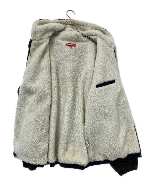 SUPREME（シュプリーム）SUPREME (シュプリーム) Studded Velvet Hooded Work Jacket ネイビー×ブラウン サイズ:XLの古着・服飾アイテム