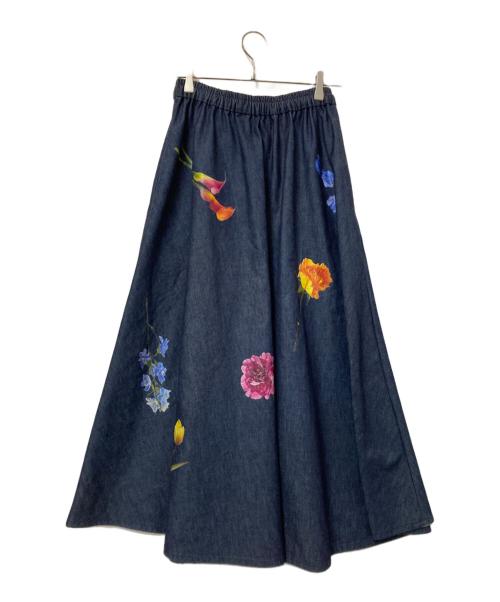 RIVER MAIL（リバーメイル）RIVER MAIL (リバーメイル) 花柄プリントスカート インディゴ サイズ:FREEの古着・服飾アイテム