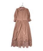 HER LIP TOハーリップトゥ）の古着「Back Lace Midi Shirt Dress」｜ピンク