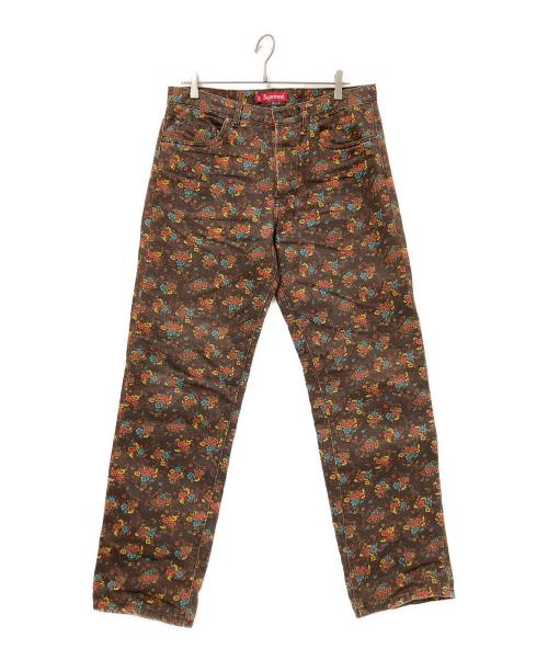 SUPREME（シュプリーム）SUPREME (シュプリーム) Regular Jean Flowers ブラウン サイズ:32の古着・服飾アイテム