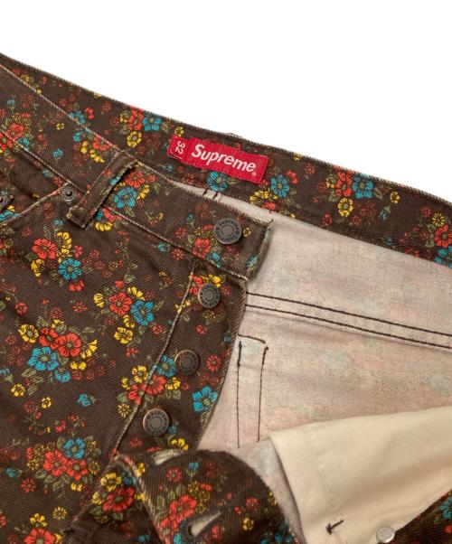 SUPREME（シュプリーム）SUPREME (シュプリーム) Regular Jean Flowers ブラウン サイズ:32の古着・服飾アイテム