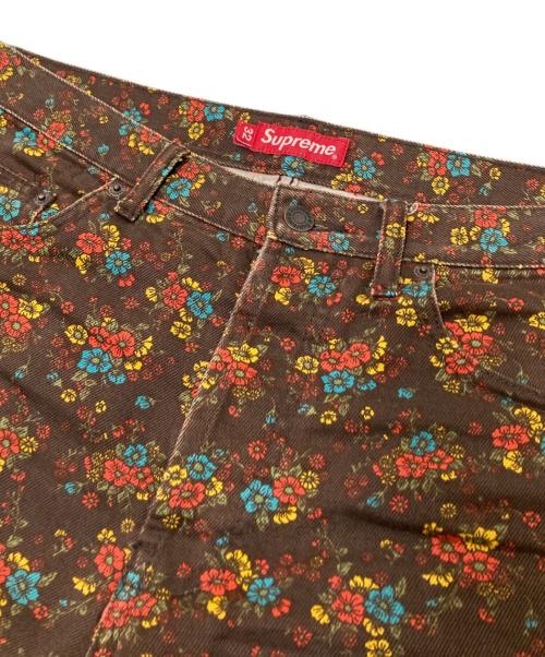 SUPREME（シュプリーム）SUPREME (シュプリーム) Regular Jean Flowers ブラウン サイズ:32の古着・服飾アイテム