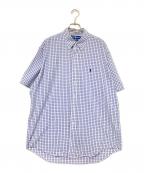 RALPH LAURENラルフローレン）の古着「チェックBDシャツ」｜ホワイト×ブルー