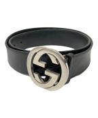 GUCCIグッチ）の古着「GG柄インターロッキングベルト」｜ブラック