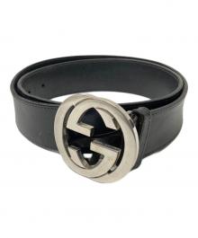 GUCCI（グッチ）の古着「GG柄インターロッキングベルト」｜ブラック