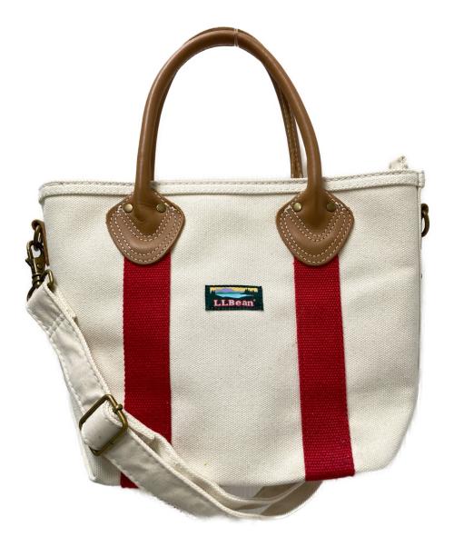 L.L.Bean（エルエルビーン）L.L.Bean (エルエルビーン) 2WAYキャンバスショルダーバッグ ベージュ×レッド サイズ:下記参照の古着・服飾アイテム
