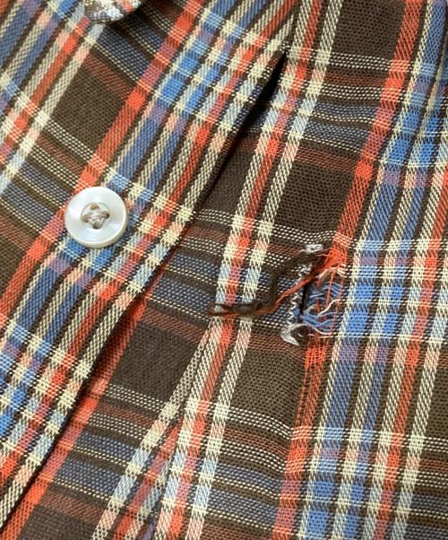 big mac（ビッグマック）big mac (ビッグマック) 70‘Sチェックシャツ ブラウン×オレンジ サイズ:Lの古着・服飾アイテム