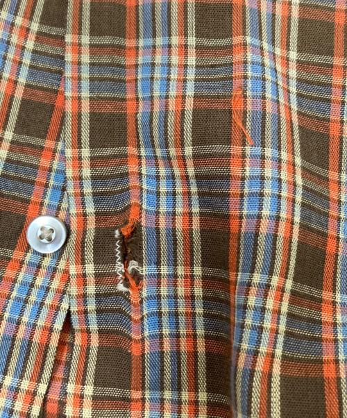 big mac（ビッグマック）big mac (ビッグマック) 70‘Sチェックシャツ ブラウン×オレンジ サイズ:Lの古着・服飾アイテム