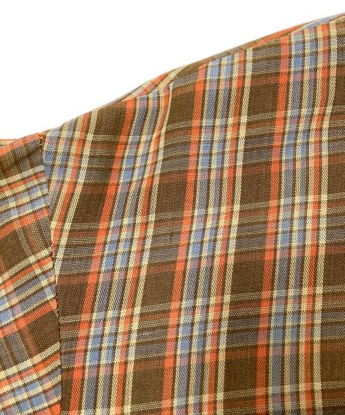big mac（ビッグマック）big mac (ビッグマック) 70‘Sチェックシャツ ブラウン×オレンジ サイズ:Lの古着・服飾アイテム