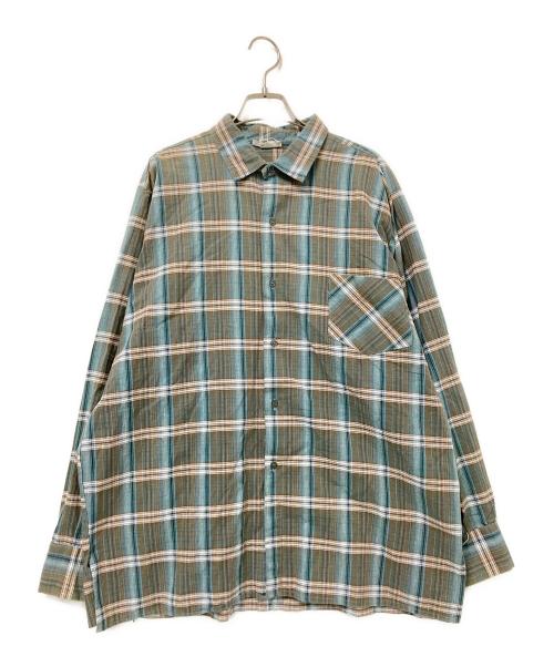 STELLA（ステラ）STELLA (ステラ) 80‘Sコットンチェックシャツ グリーン×ホワイト サイズ:5の古着・服飾アイテム