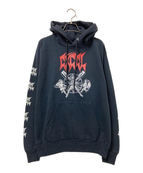 Hanes（ヘインズ）Hanes (ヘインズ) Hoodie crossover hardcore ブラック サイズ:Sの古着・服飾アイテム