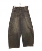 90909090）の古着「Heisei Logo Buggy Ballon Denim Pants」｜ブラック