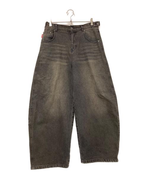 9090（9090）9090 (9090) Heisei Logo Buggy Ballon Denim Pants ブラック サイズ:Mの古着・服飾アイテム