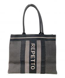 repetto（レペット）の古着「ニッティングトートバッグ」｜ブラック×ホワイト
