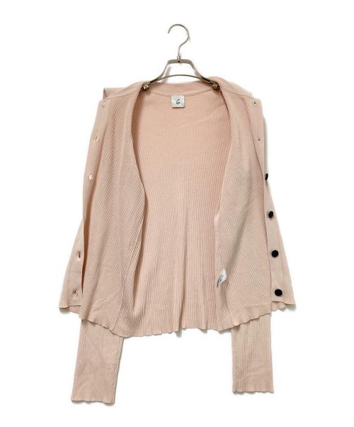 6(ROKU) BEAUTY&YOUTH（ロク ビューティーアンドユース）6(ROKU) BEAUTY&YOUTH (ロク ビューティーアンドユース) RIB SHIRT CARDIGAN ピンク サイズ:下記参照の古着・服飾アイテム