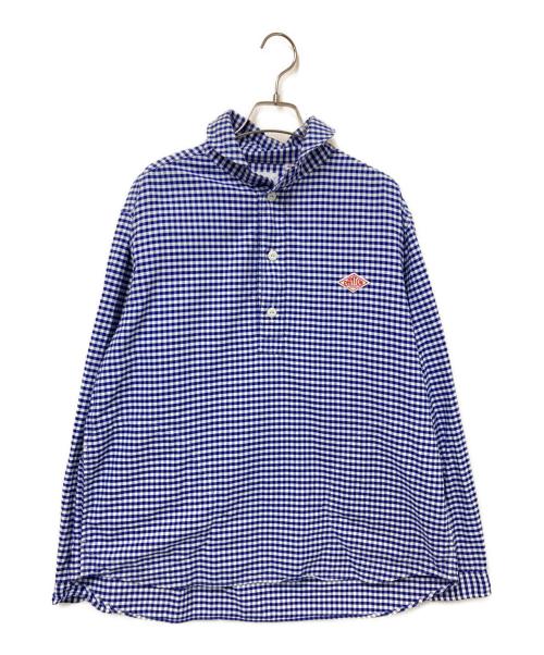DANTON（ダントン）DANTON (ダントン) 丸えりチェックシャツ ブルー×ホワイト サイズ:42の古着・服飾アイテム
