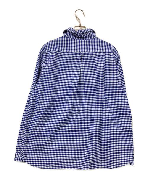 DANTON（ダントン）DANTON (ダントン) 丸えりチェックシャツ ブルー×ホワイト サイズ:42の古着・服飾アイテム