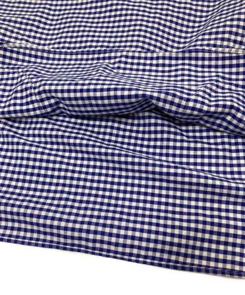 DANTON（ダントン）DANTON (ダントン) 丸えりチェックシャツ ブルー×ホワイト サイズ:42の古着・服飾アイテム