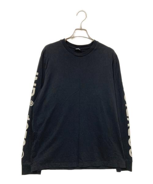 DIESEL（ディーゼル）DIESEL (ディーゼル) ロングスリーブカットソー ブラック×ホワイト サイズ:Mの古着・服飾アイテム