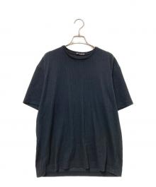 ISSEY MIYAKE MEN（イッセイミヤケメン）の古着「ジャガードストライプTシャツ」｜ブラック