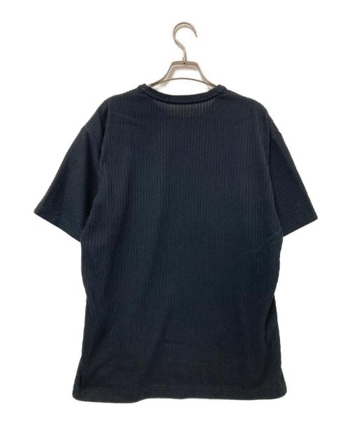 ISSEY MIYAKE MEN（イッセイミヤケメン）ISSEY MIYAKE MEN (イッセイミヤケメン) ジャガードストライプTシャツ ブラック サイズ:3の古着・服飾アイテム
